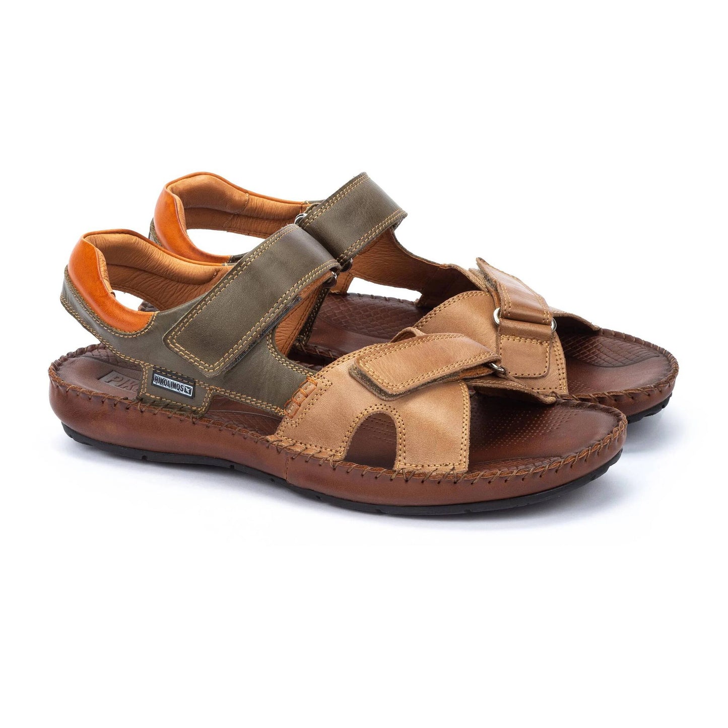 Pikolinos Men's Tarifa 06J-5818C2 Leather Flat Sandals Castor Brown