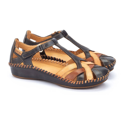 Pikolinos Women's P. Vallarta 655-0732C5 Leather Sandals Navy Blue