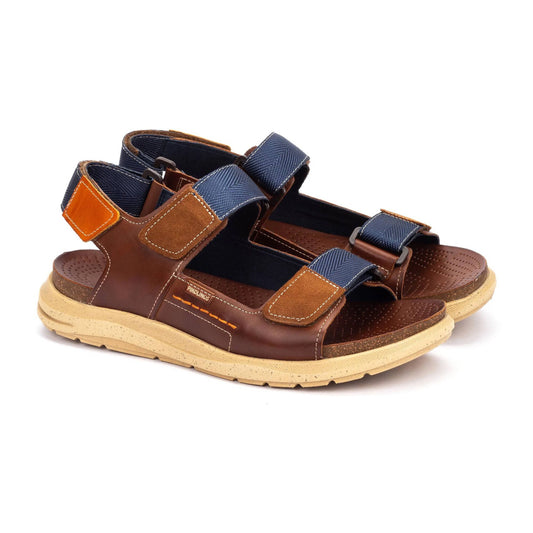 Pikolinos Men's Nijar M0B-0122C1 Leather Flat Sandals Cuero Brown