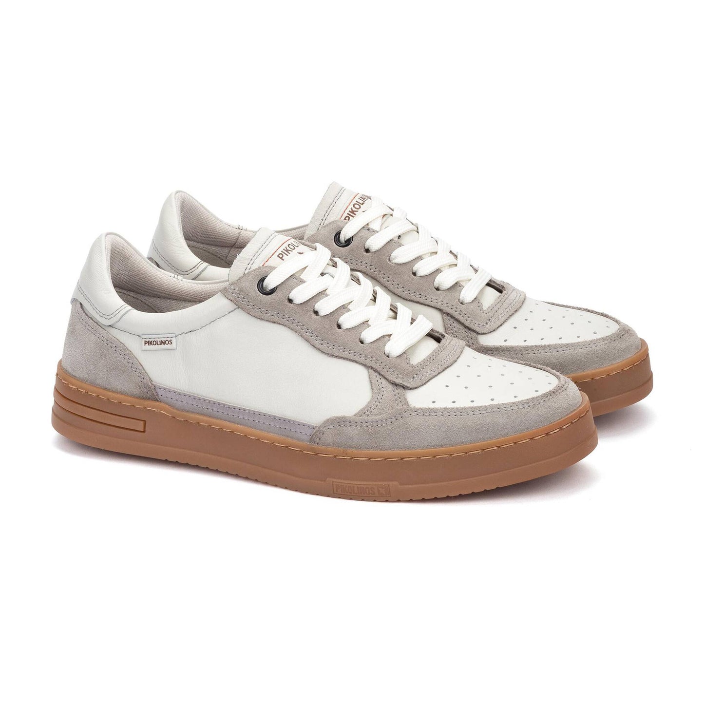 Pikolinos Men's Xativa M1K-6383C2 Leather Lace-Up Trainers Espuma White