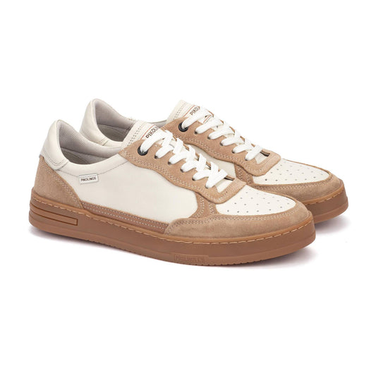 Pikolinos Men's Xativa M1K-6383C2 Leather Lace-Up Trainers Nata Beige