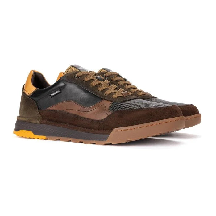 Pikolinos Men's M3W-6015C1 TEIDE Men's leather trainer - Black/Brown Mix