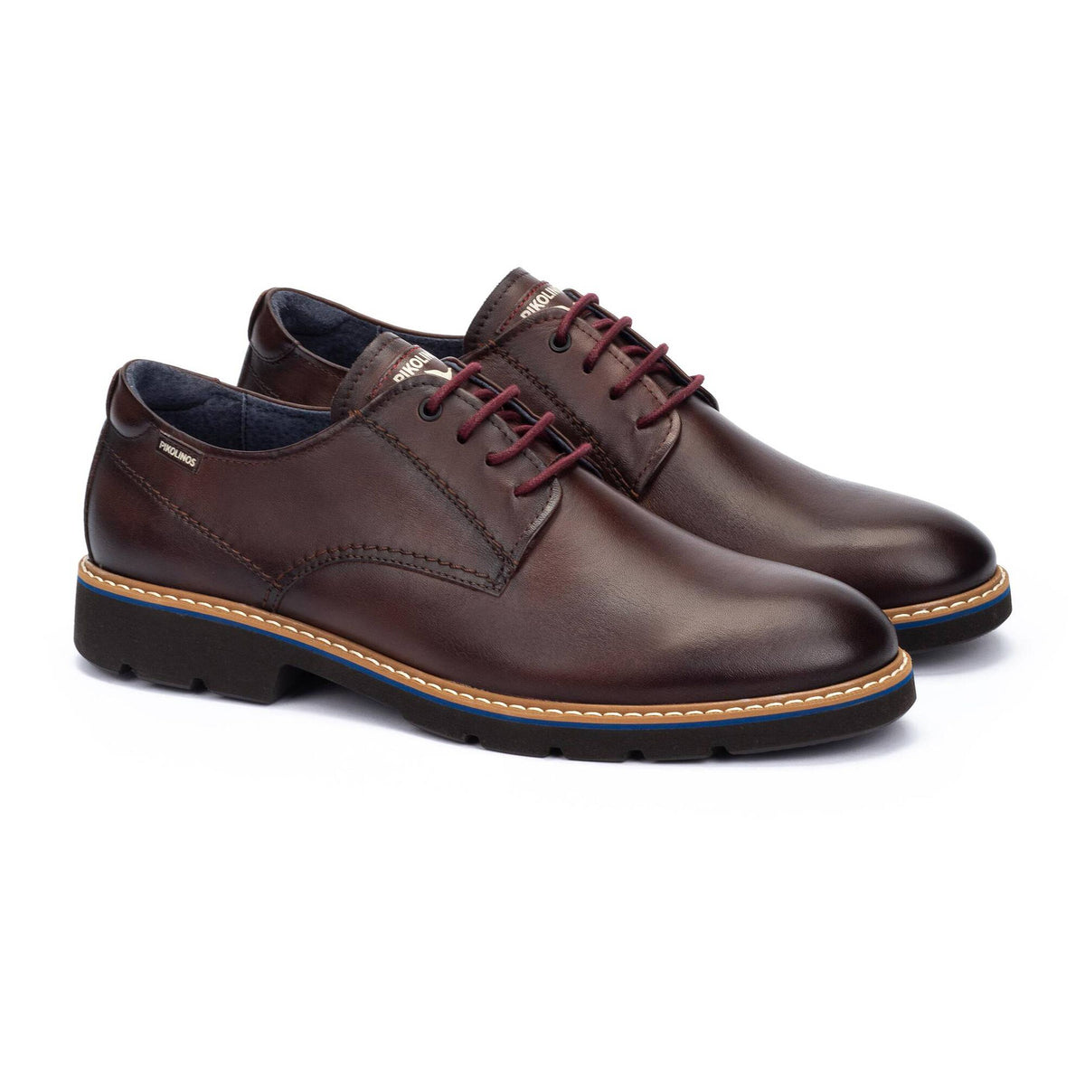 Pikolinos Men's Alarcon M7D-4289 Leather Lace-Up Shoes Olmo Brown