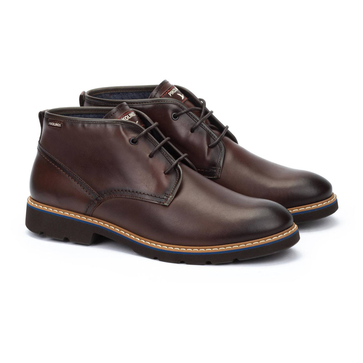 Pikolinos Men's Alarcon M7D-8054C1 Leather Lace-Up Ankle Boots Olmo Brown