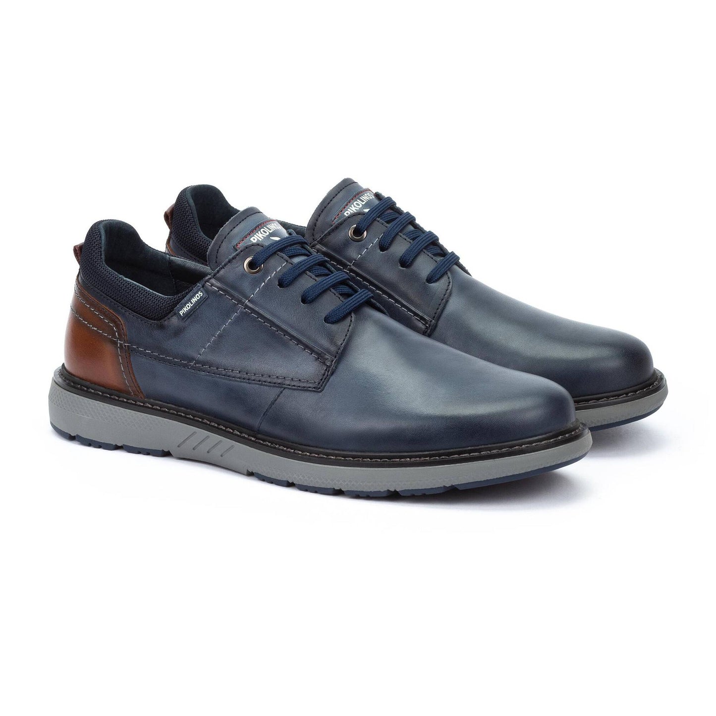 Pikolinos Men's Bilbao M8D-4292C1 Leather Lace-Up Trainer Shoes Blue