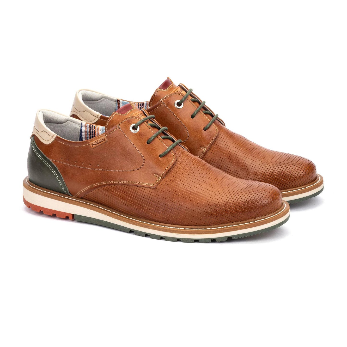 Pikolinos Men's Berna M8J-4322C1 Leather Lace-Up Shoes Brandy Brown
