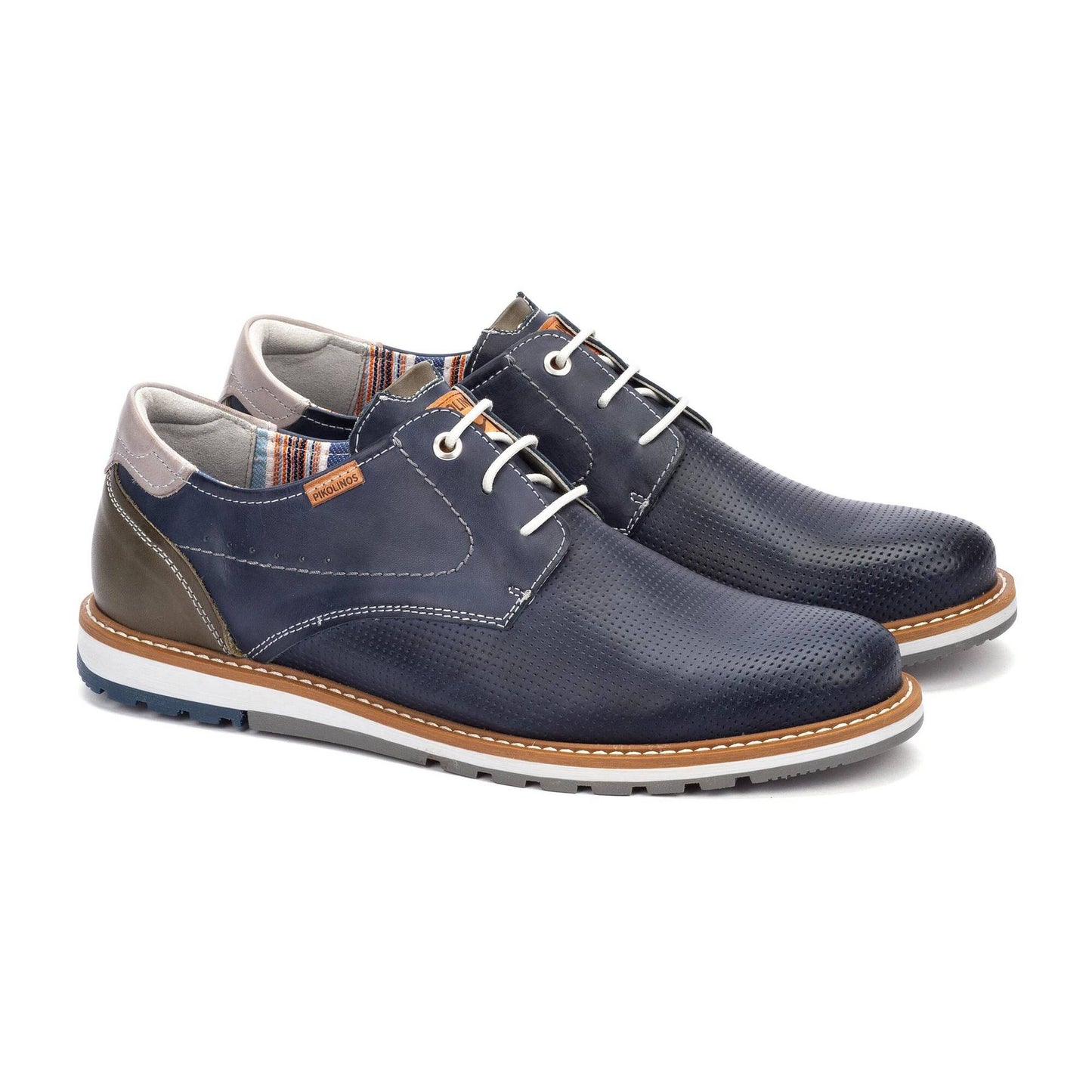 Pikolinos Men's Berna M8J-4322C1 Leather Lace-Up Shoes Blue
