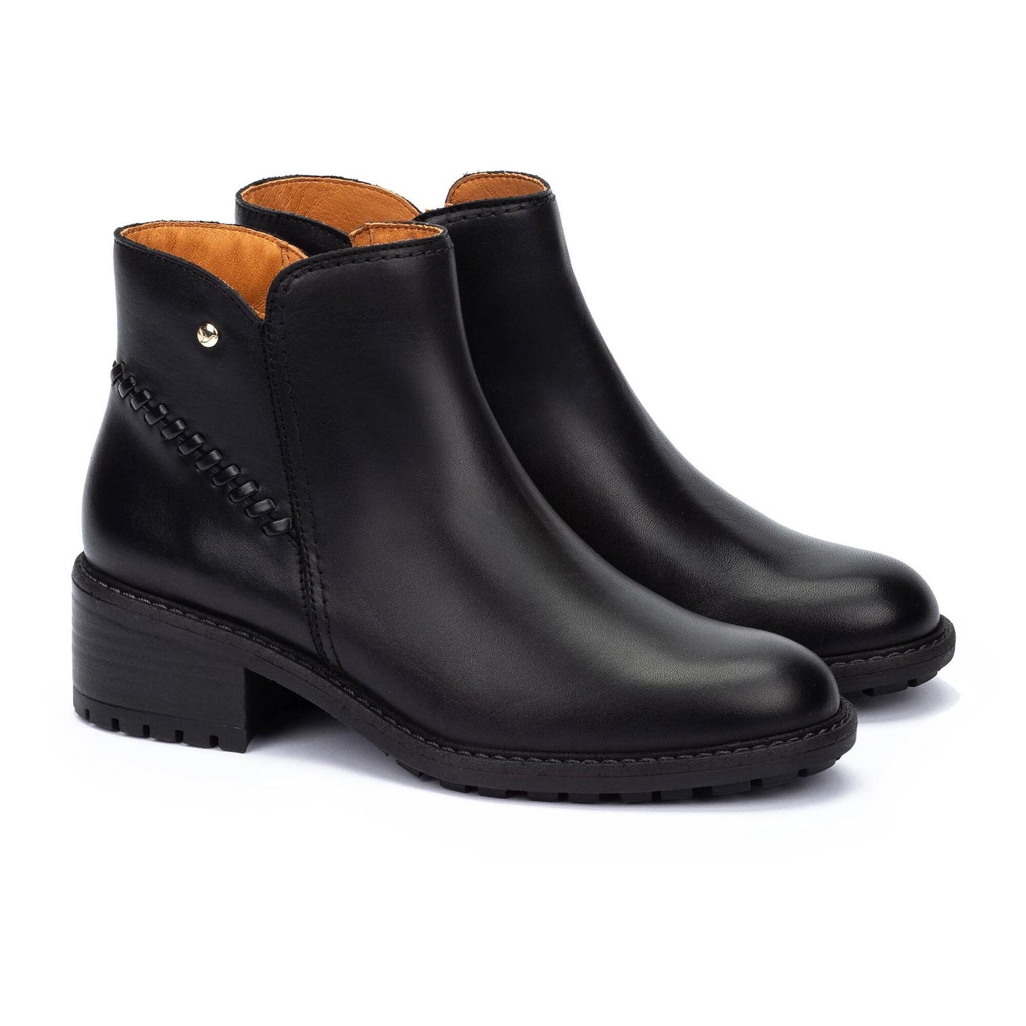 Pikolinos Women's Medina W0D-8871 Leather Heeled Ankle Boots Black