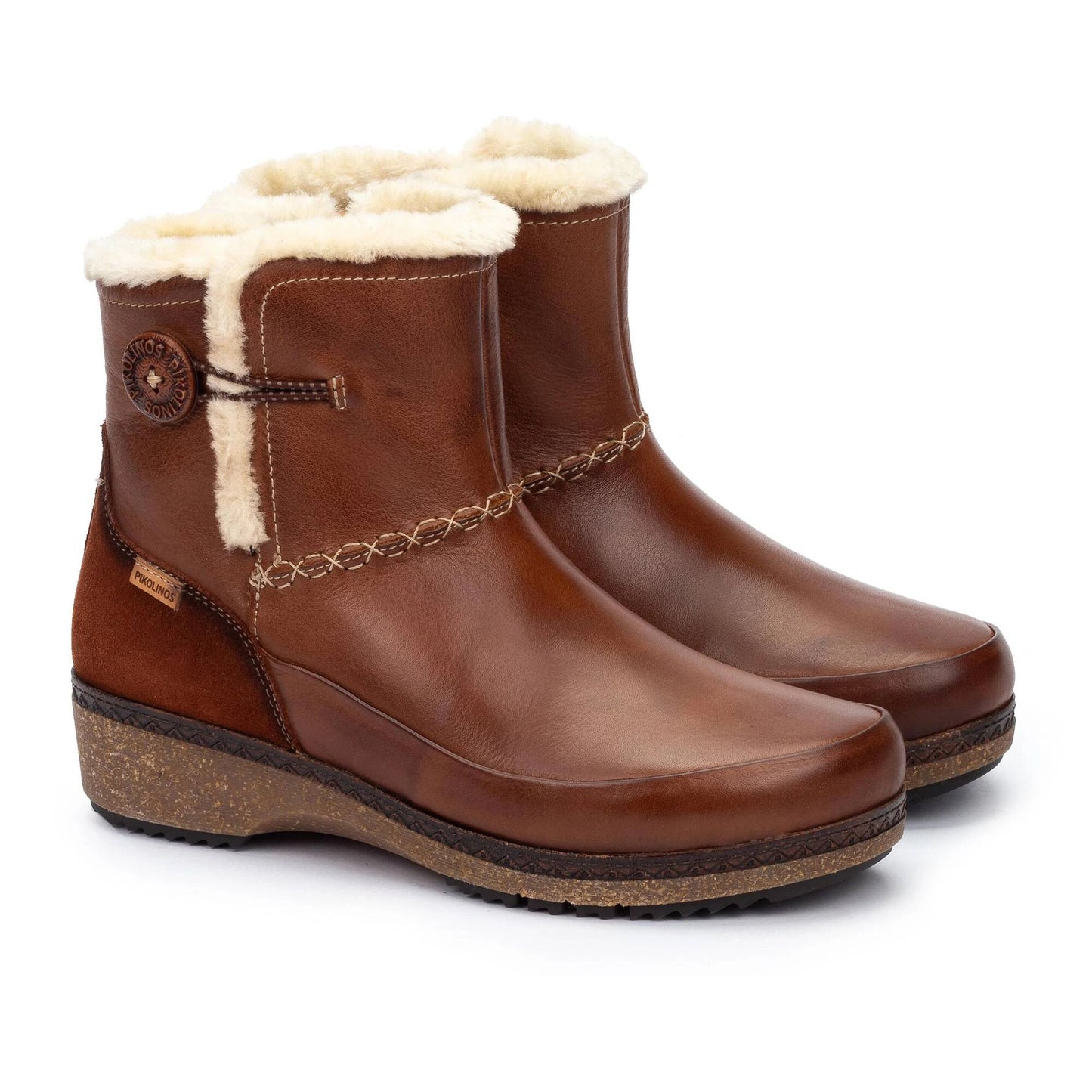 Pikolinos Women's Granada W0W-8711C1 Leather Flat Ankle Boots Cuero Brown