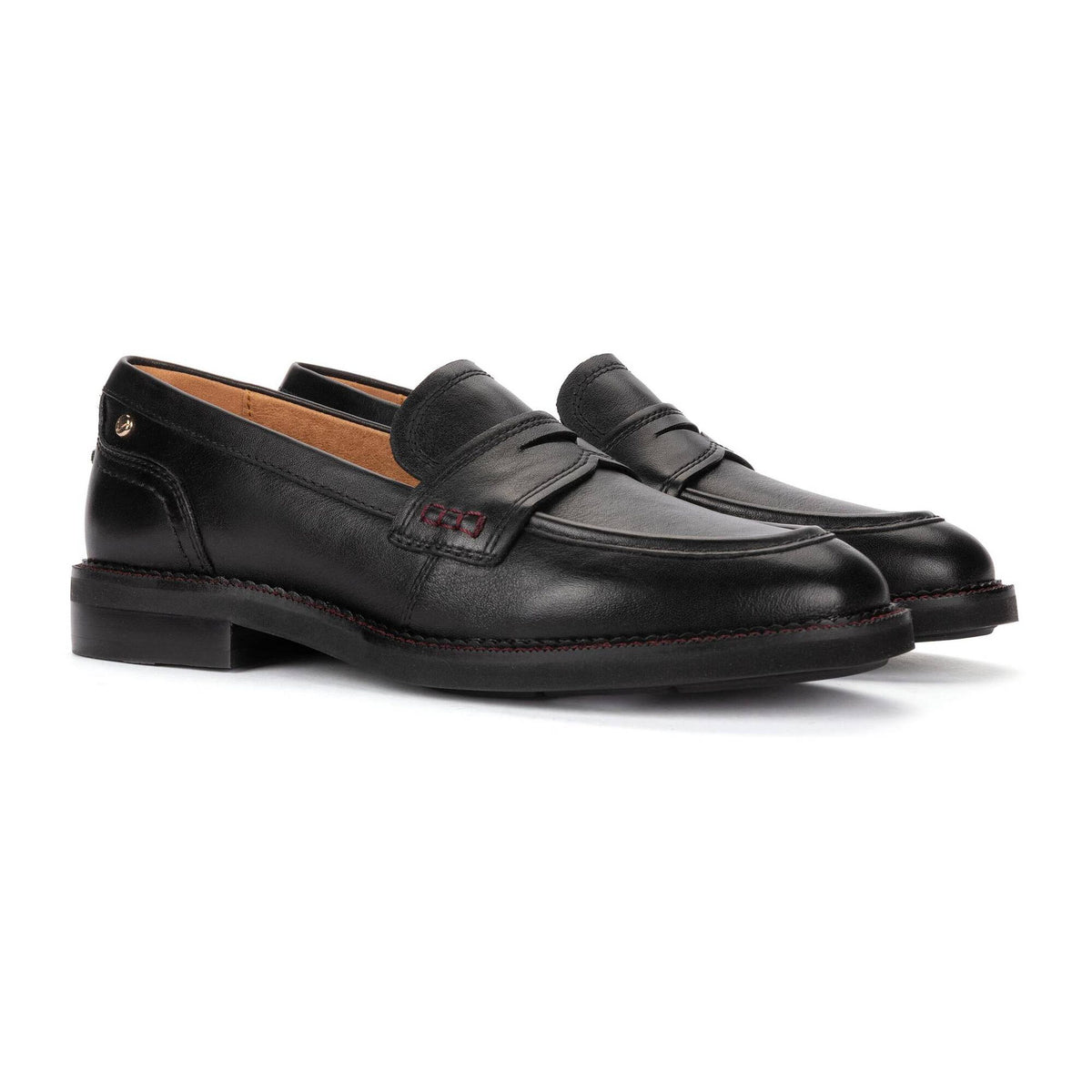 Pikolinos Women's Deva W2L-3959 Leather Loafer Shoes Black
