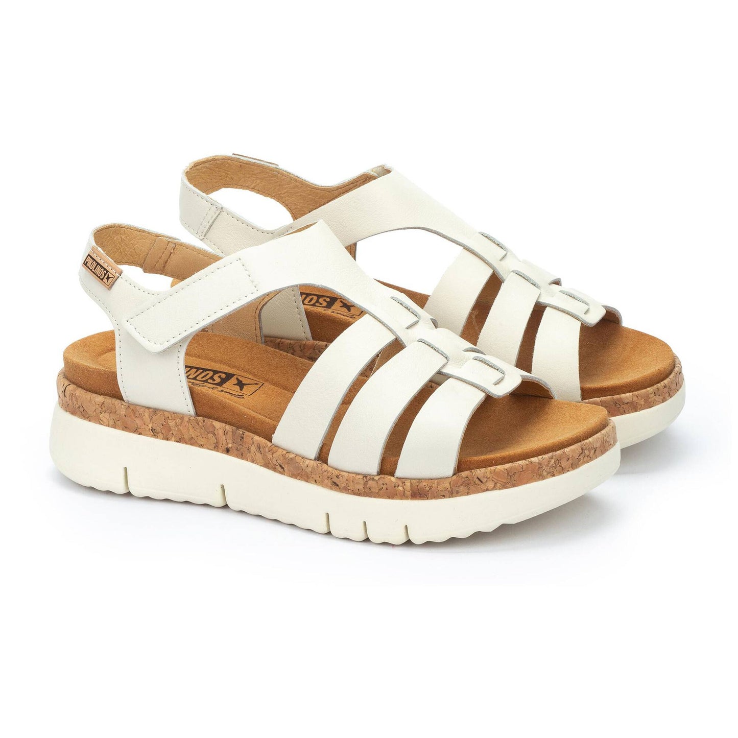 Pikolinos Women's Palma W4N-0754 Leather Wedge Sandals Nata Beige