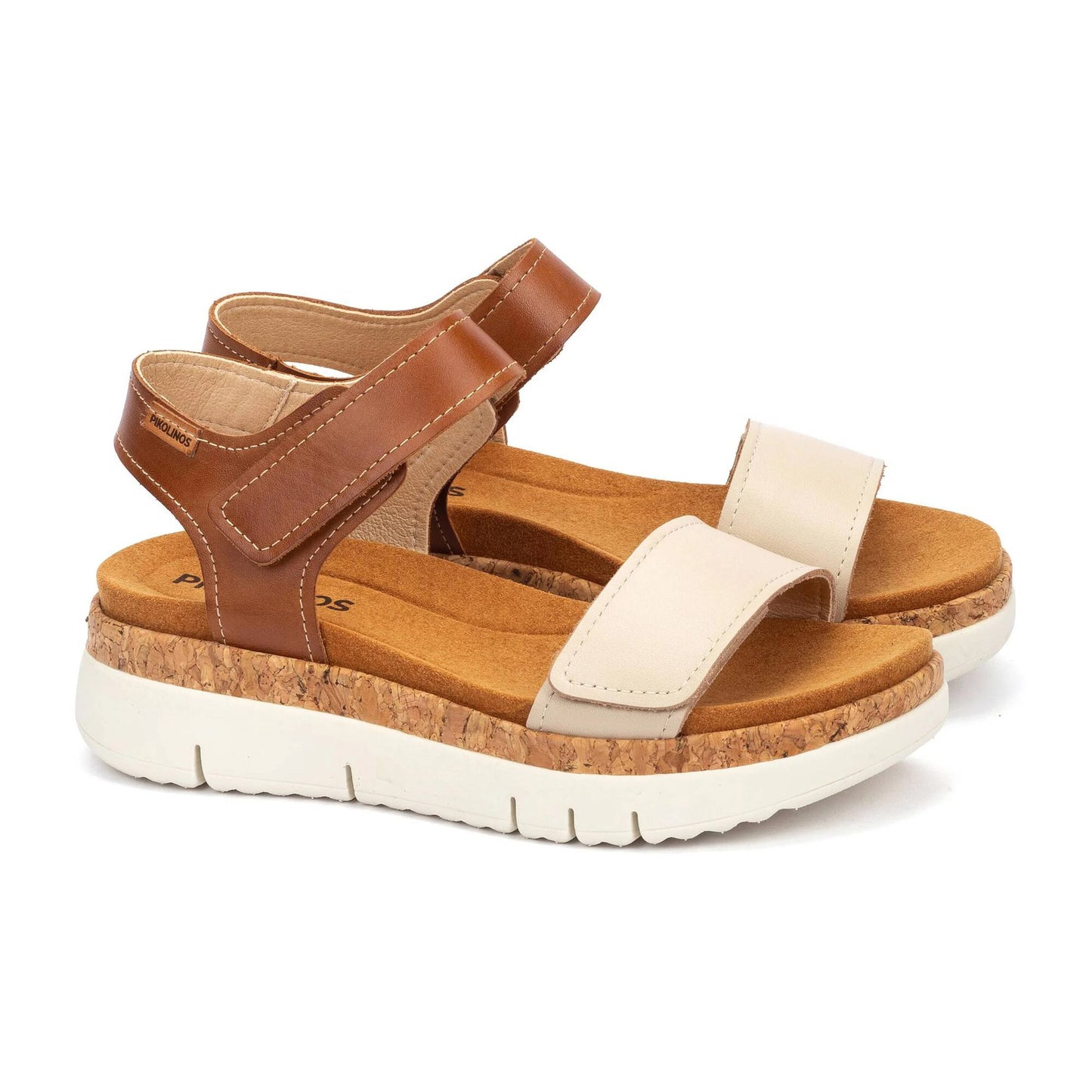 Pikolinos Women's Palma W4N-0940C1 Leather Wedge Sandals Marfil Brown