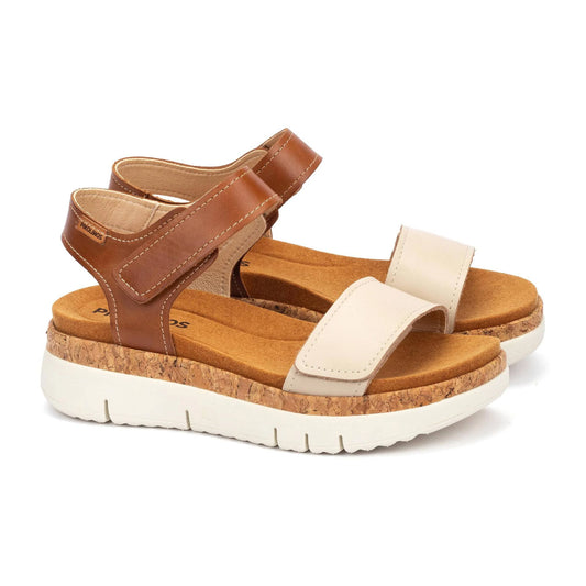 Pikolinos Women's Palma W4N-0940C1 Leather Wedge Sandals Marfil Brown