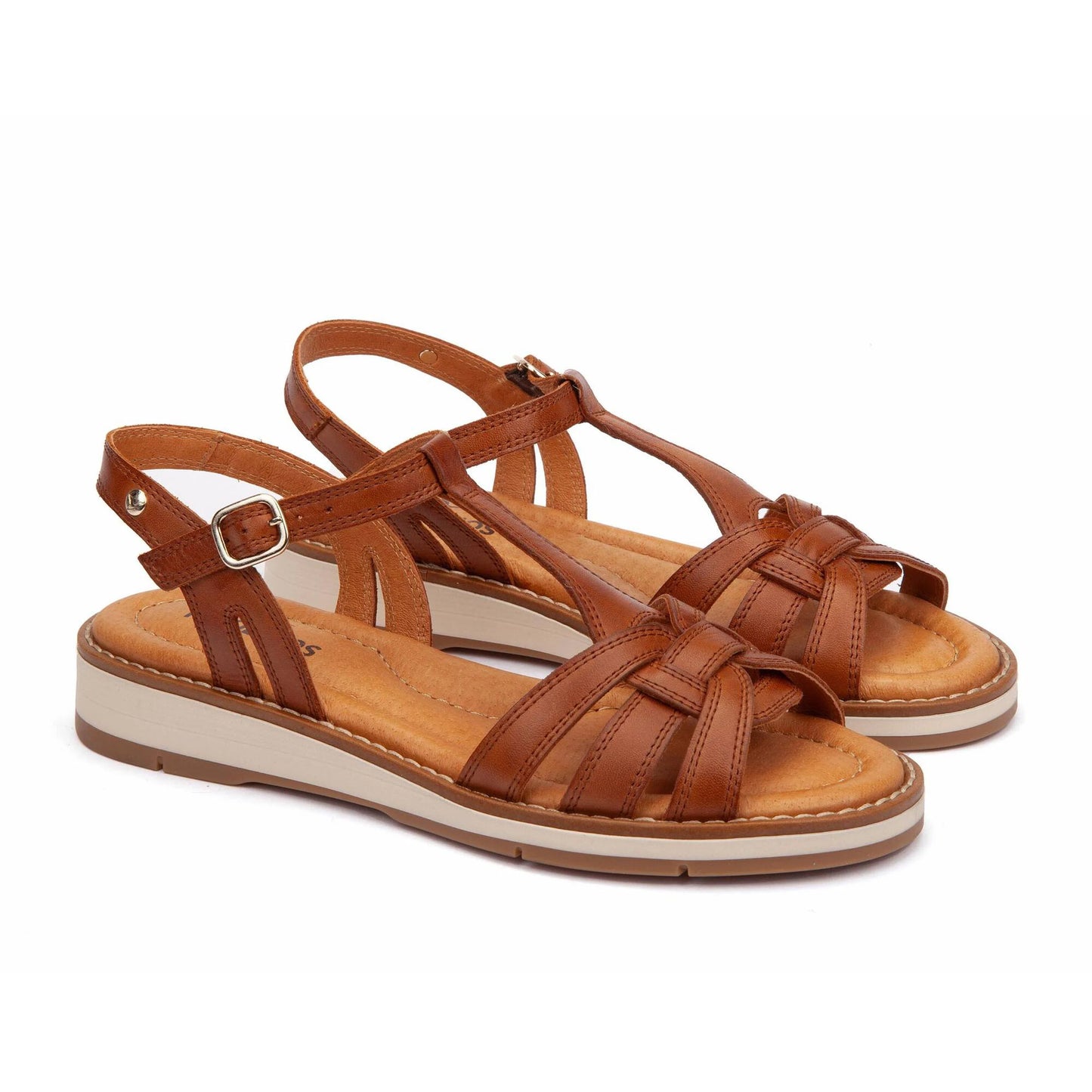 Pikolinos Women's Roquetas W9B-0789 Leather Sandals Brandy Brown