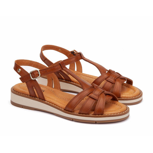 Pikolinos Women's Roquetas W9B-0789 Leather Sandals Brandy Brown