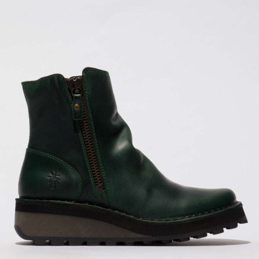 Fly London Women's HOLE146FLY Leather Ankle Boots Petrol Green