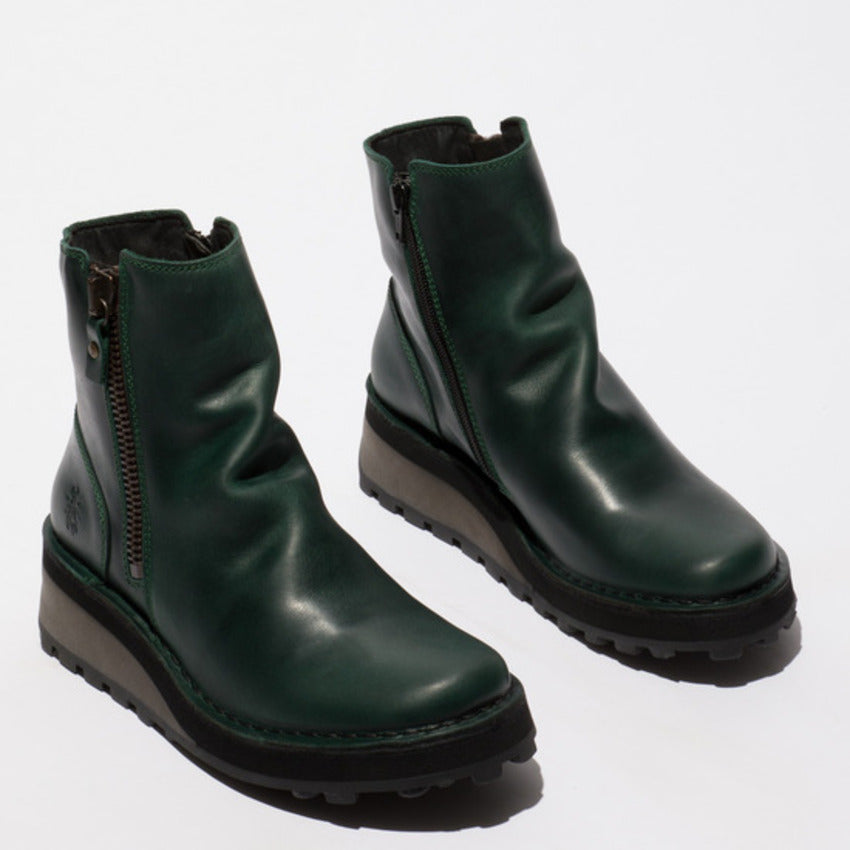 Fly London Women's HOLE146FLY Leather Ankle Boots Petrol Green