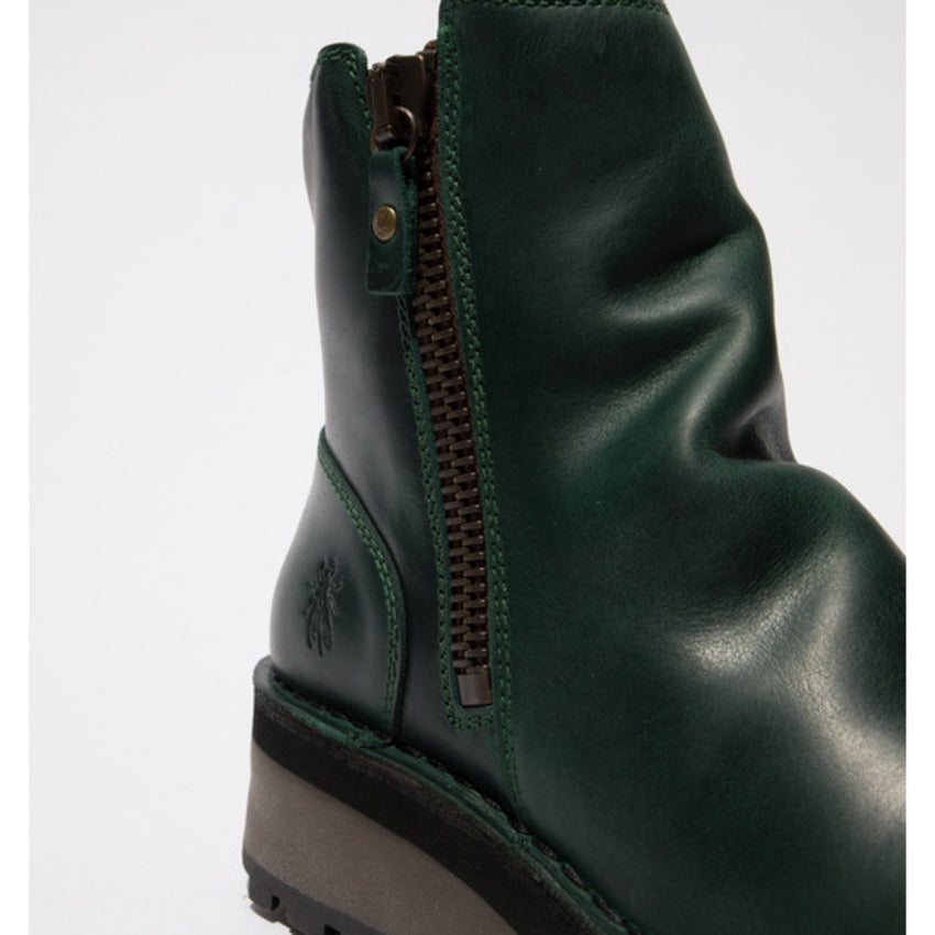 Fly London Women's HOLE146FLY Leather Ankle Boots Petrol Green