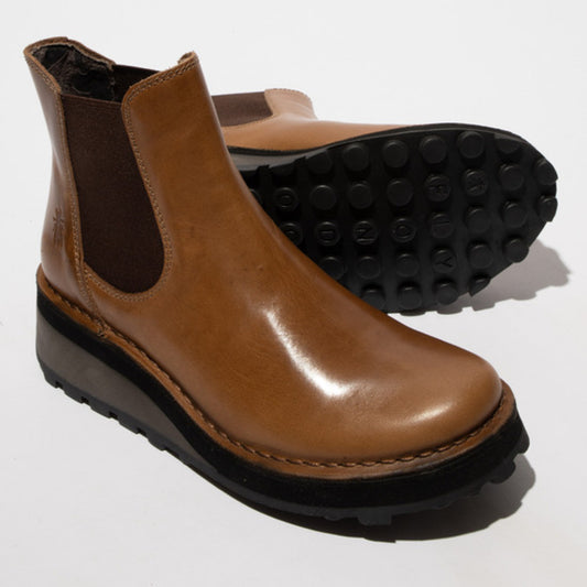 Fly London Women's HUUD148FLY Leather Chelsea Boots Camel Brown