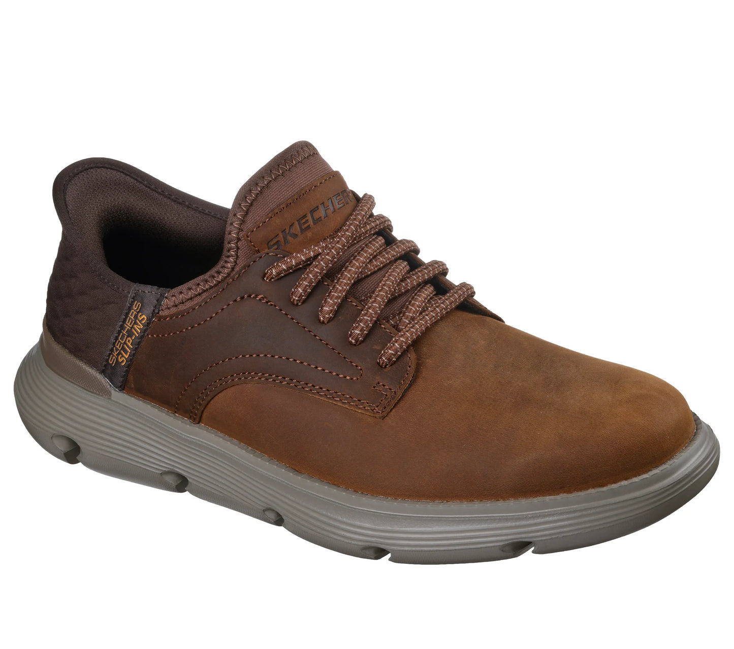 Skechers Men's 205046/CDB Slip-ins: Garza - Gervin Leather Sneakers Dark Brown