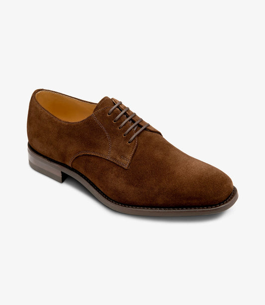 Loake Men's 205 Suede Leather Plain Derby Shoes Brown