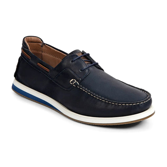 Anatomic Men's Costa Leather Boat Shoes Navy Blue