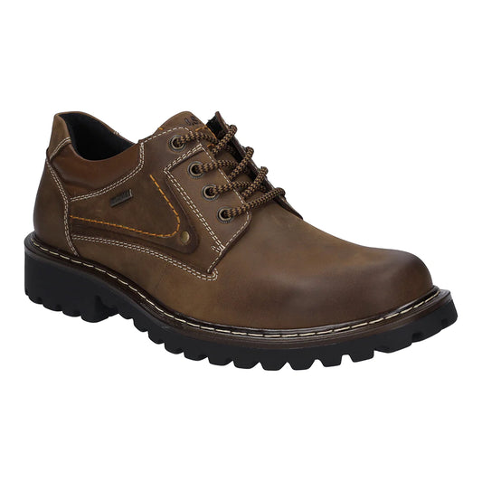 Josef Seibel Men's Chance 59 Waxed Leather Casual Shoes Brown