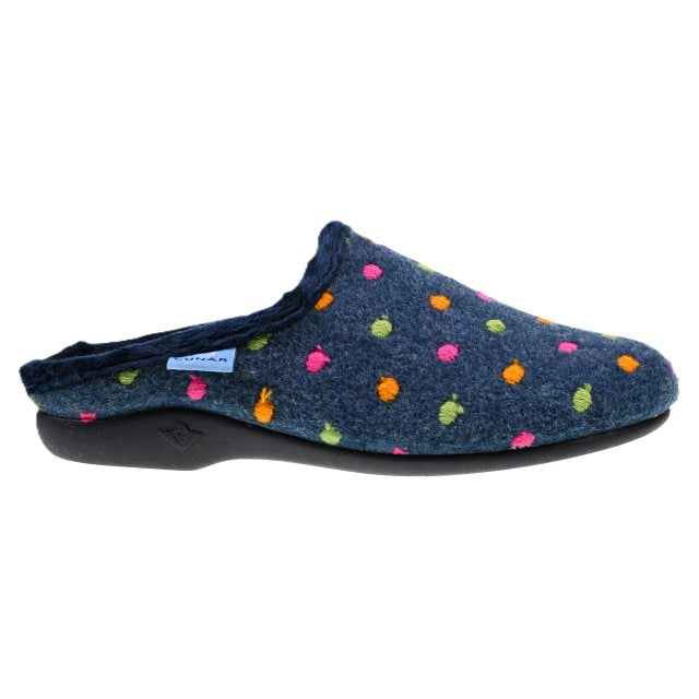 Lunar Women's KLA221 BK Peanut Navy Mule Slipper