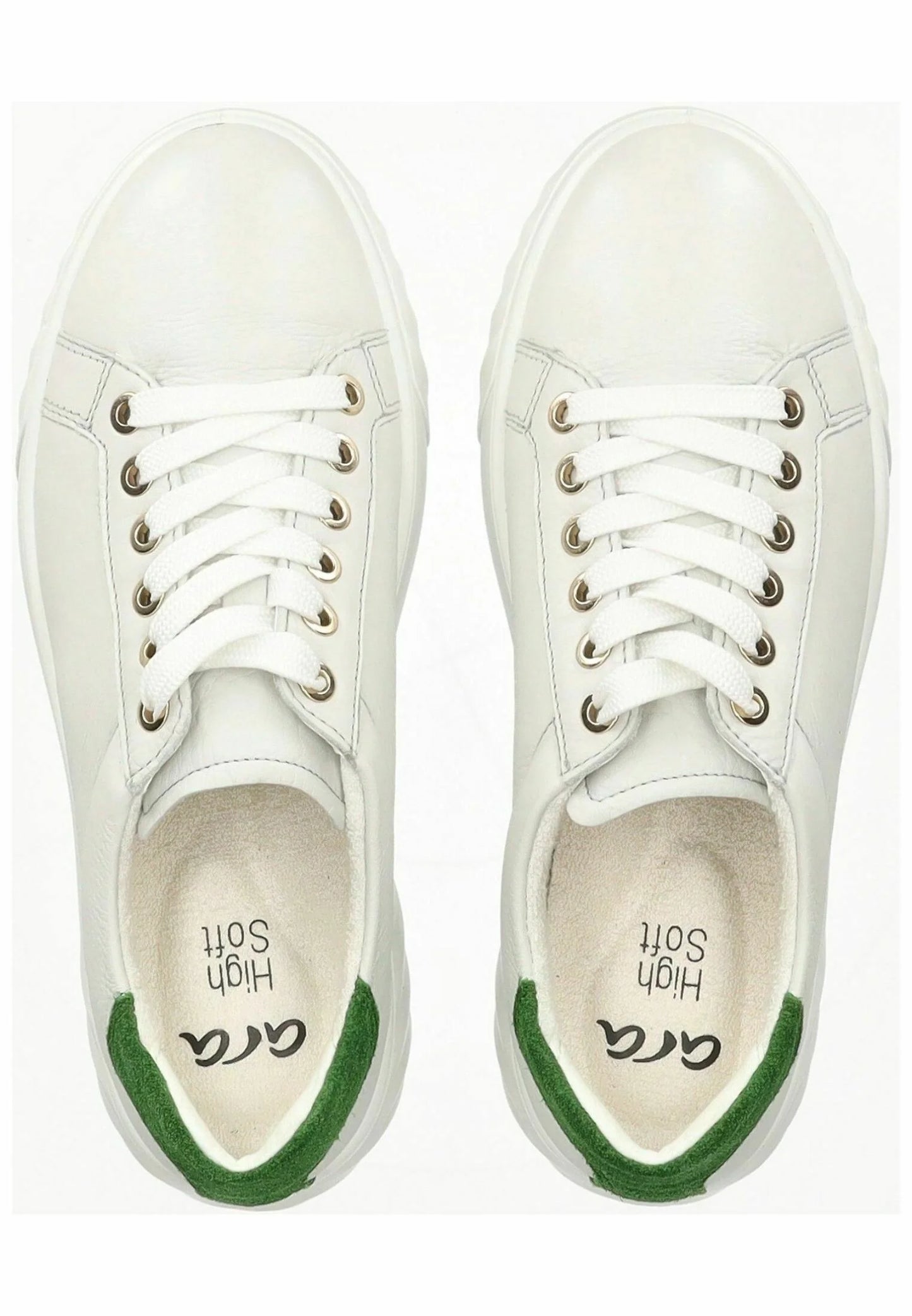 Ara Women's 1246523 Monaco Leather Sneakers Nebbia Grass White