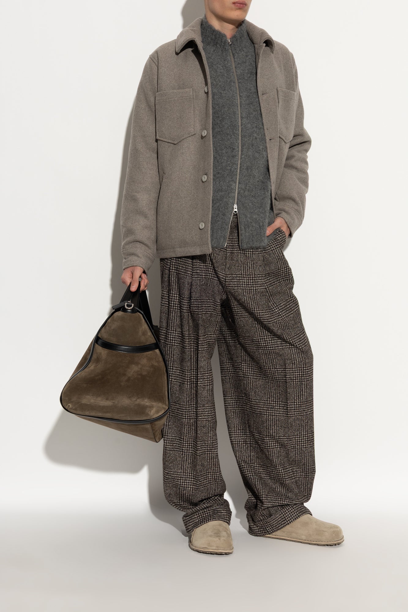 Birkenstock Unisex Zermatt Premium Suede Leather Clog Slippers Taupe