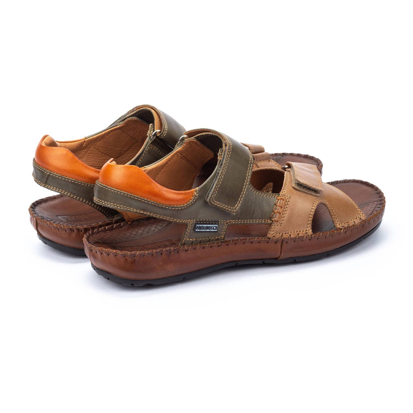 Pikolinos Men's Tarifa 06J-5818C2 Leather Flat Sandals Castor Brown