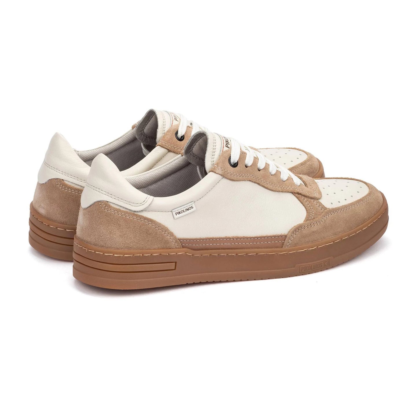 Pikolinos Men's Xativa M1K-6383C2 Leather Lace-Up Trainers Nata Beige