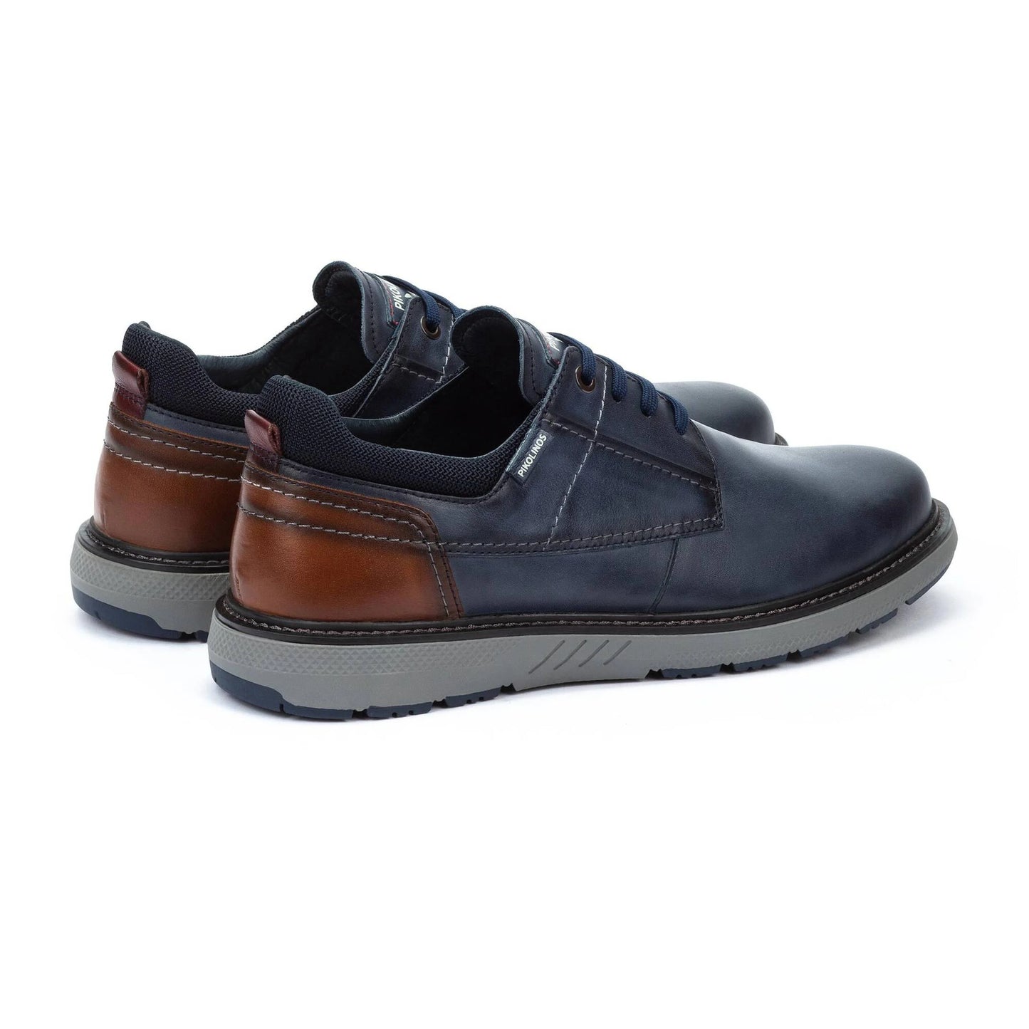 Pikolinos Men's Bilbao M8D-4292C1 Leather Lace-Up Trainer Shoes Blue