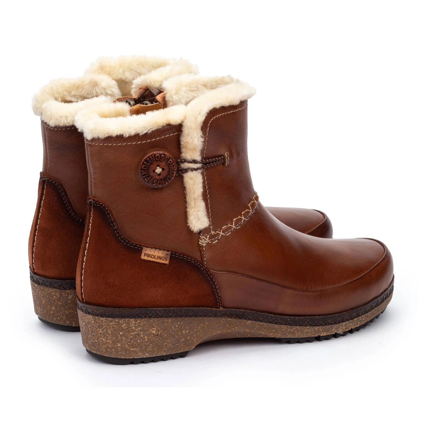 Pikolinos Women's Granada W0W-8711C1 Leather Flat Ankle Boots Cuero Brown