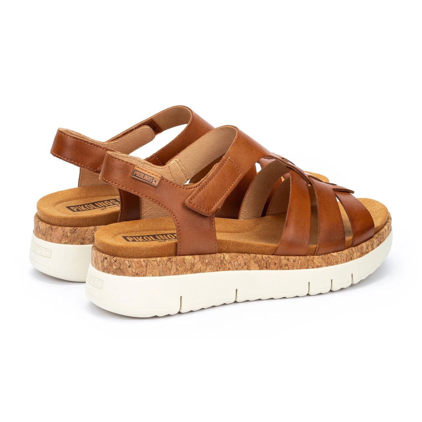 Pikolinos Women's Palma W4N-0754 Leather Wedge Sandals Brandy Brown
