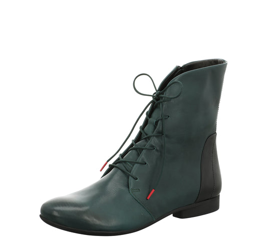 Think! Women's 3-000623 Guad2 Leather Combi Ankle Boots Pino Green