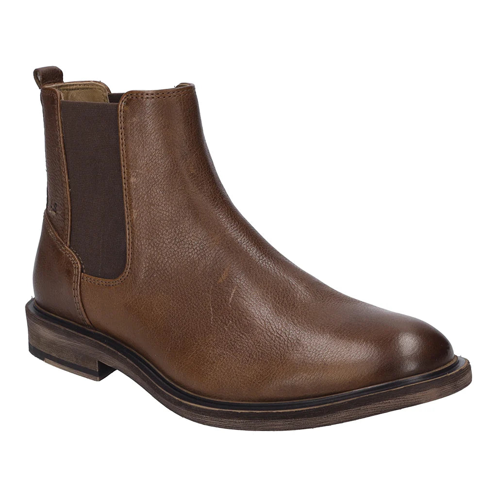 Josef Seibel Men's Bradley 03 Leather Chelsea Boots Cognac Brown