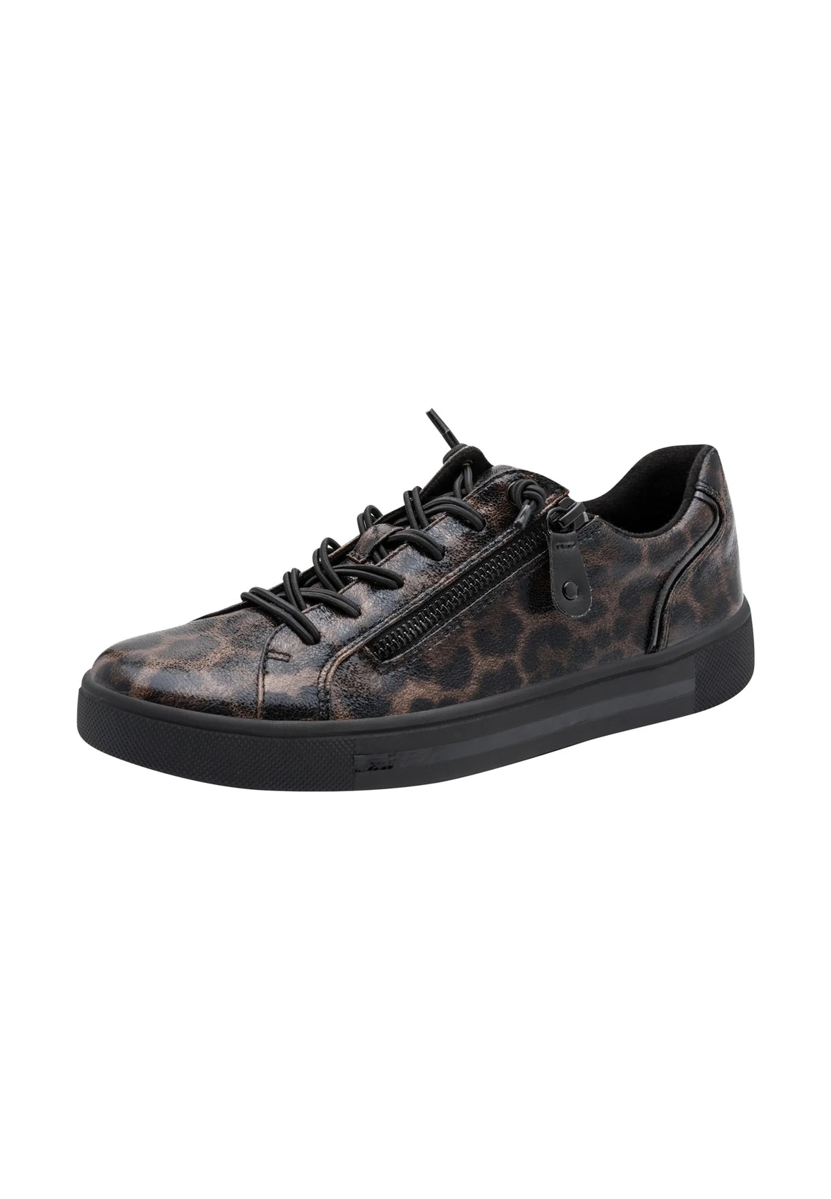 Jana Women's 8-23661-42 Zip Structure Sneakers - Dark Leopard