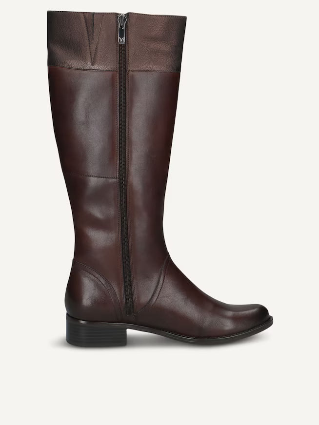 Caprice Women's 9-25511-41 Leather Knee High Boots Dark Brown Combi