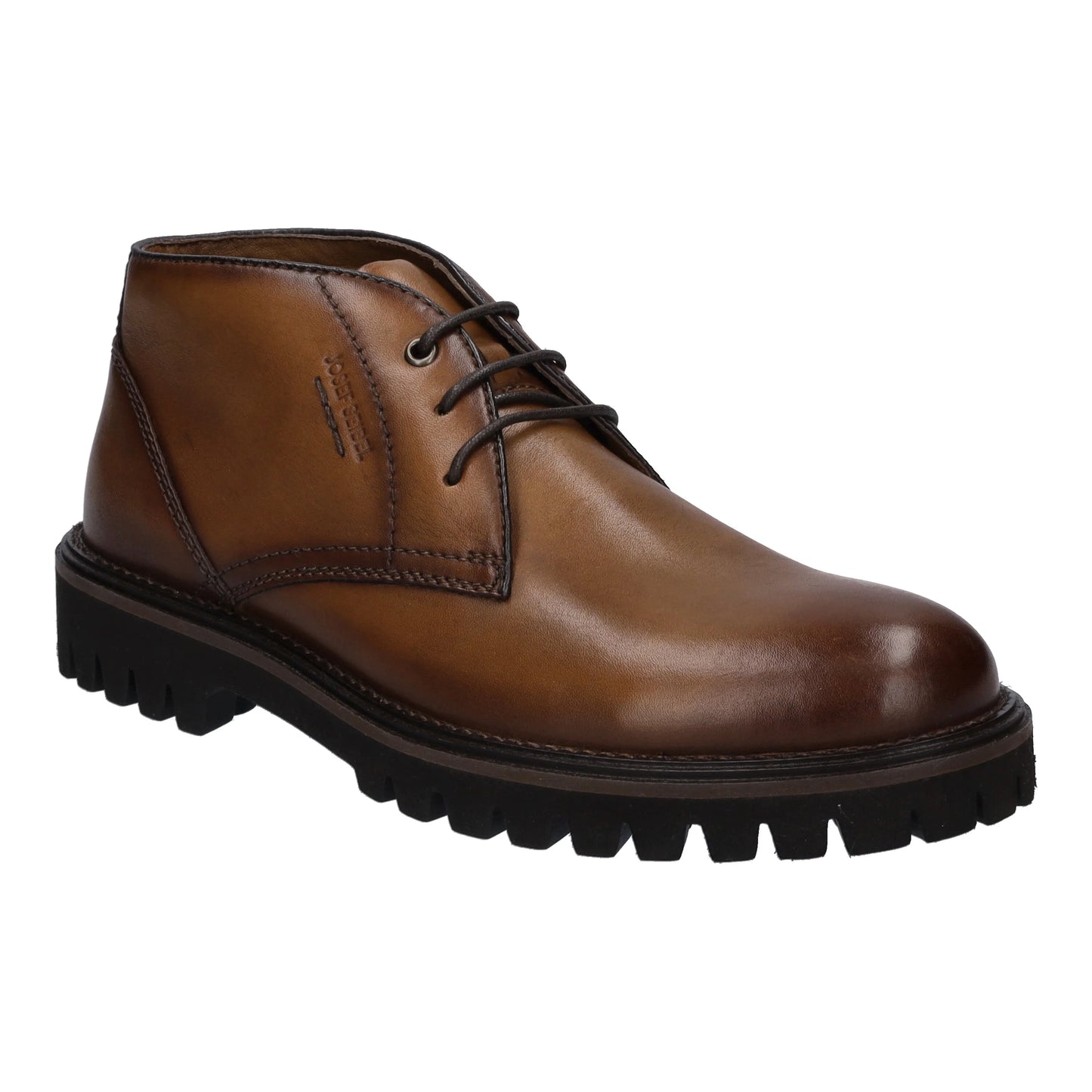 Josef Seibel Men's Romed 03 Leather Lace-Up Boots Cognac Brown