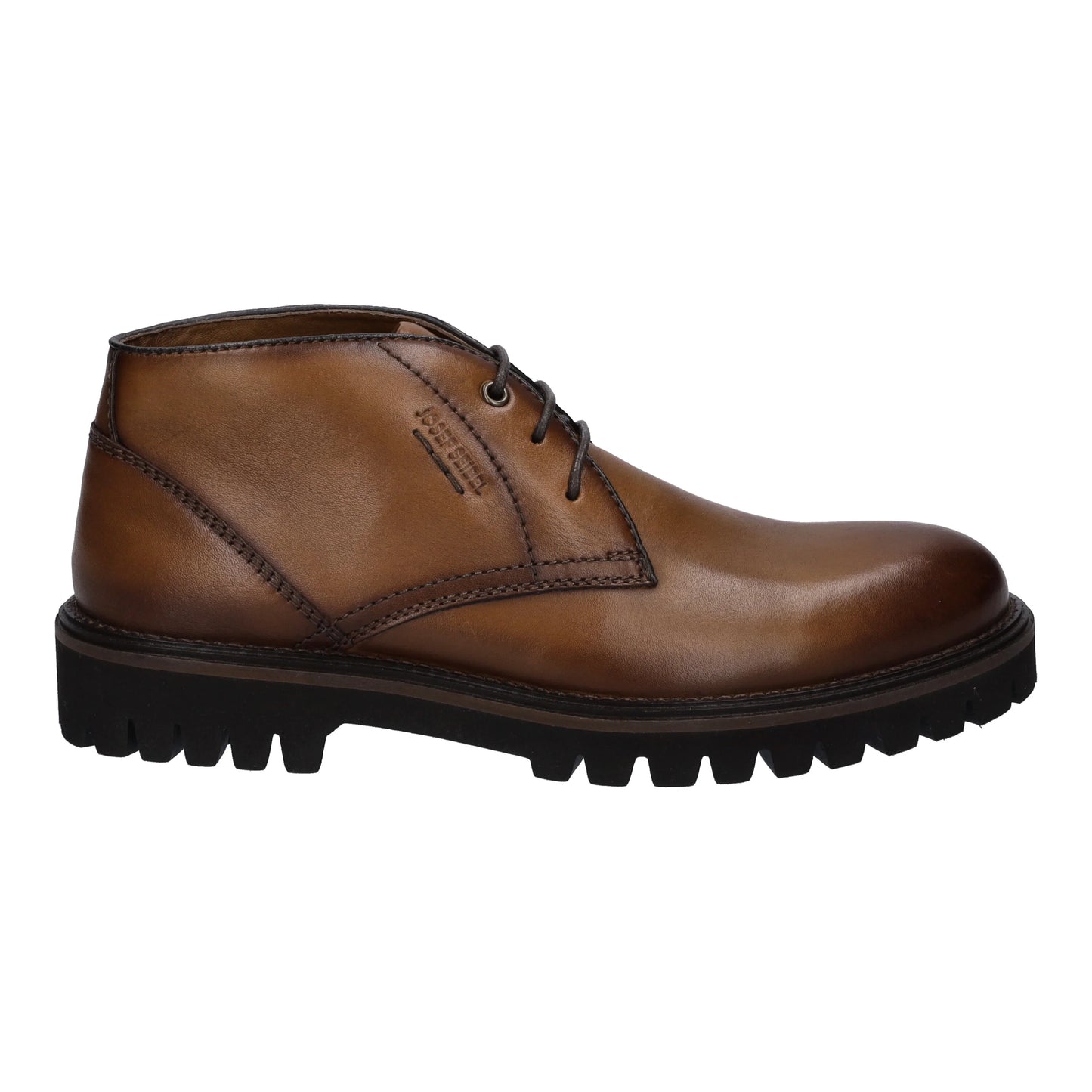 Josef Seibel Men's Romed 03 Leather Lace-Up Boots Cognac Brown