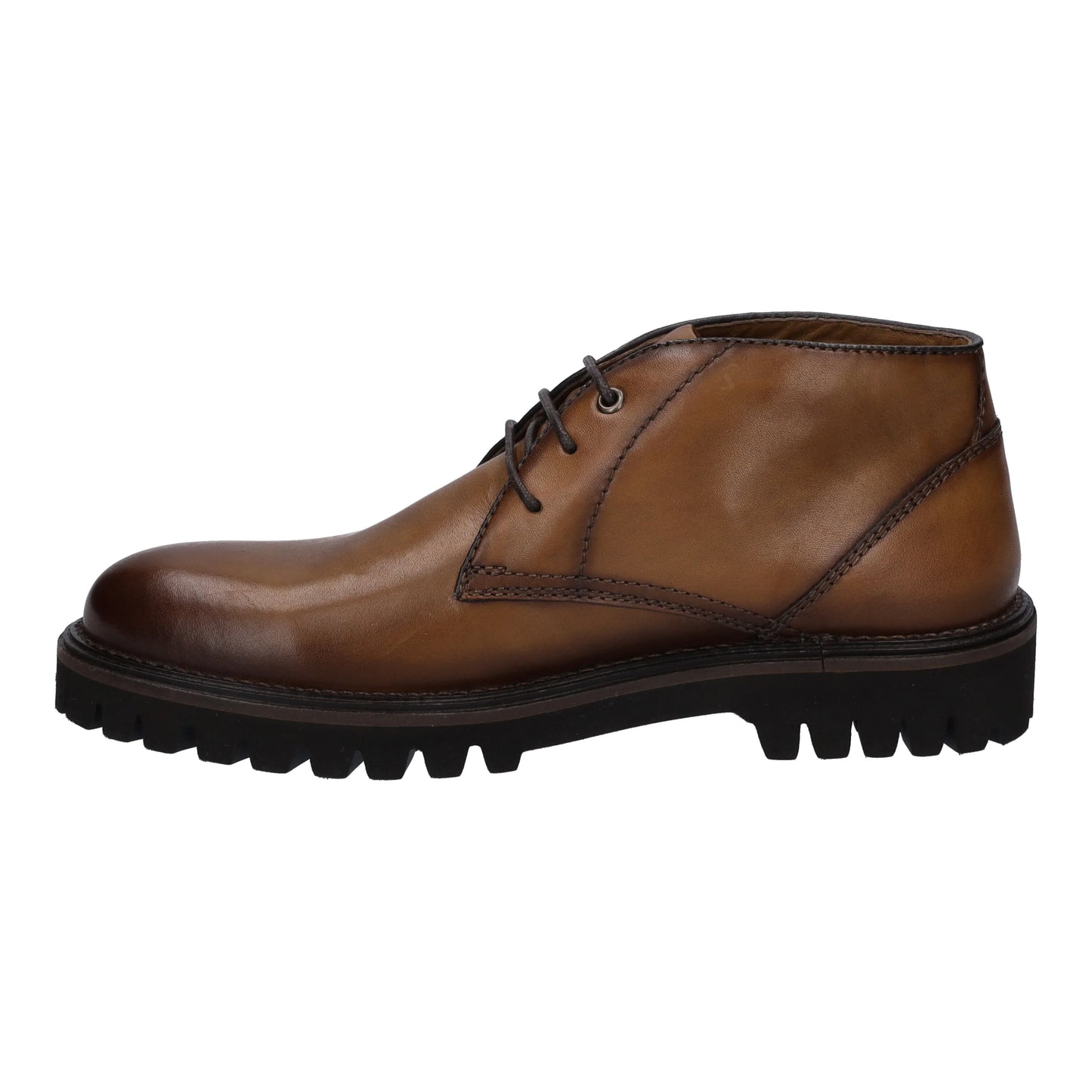 Josef Seibel Men's Romed 03 Leather Lace-Up Boots Cognac Brown
