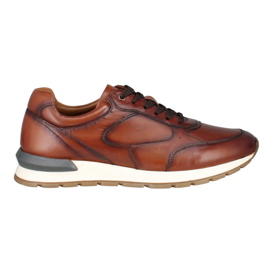 Josef Seibel Men's Carry 01 Leather Casual Sneaker Shoes Cognac Brown