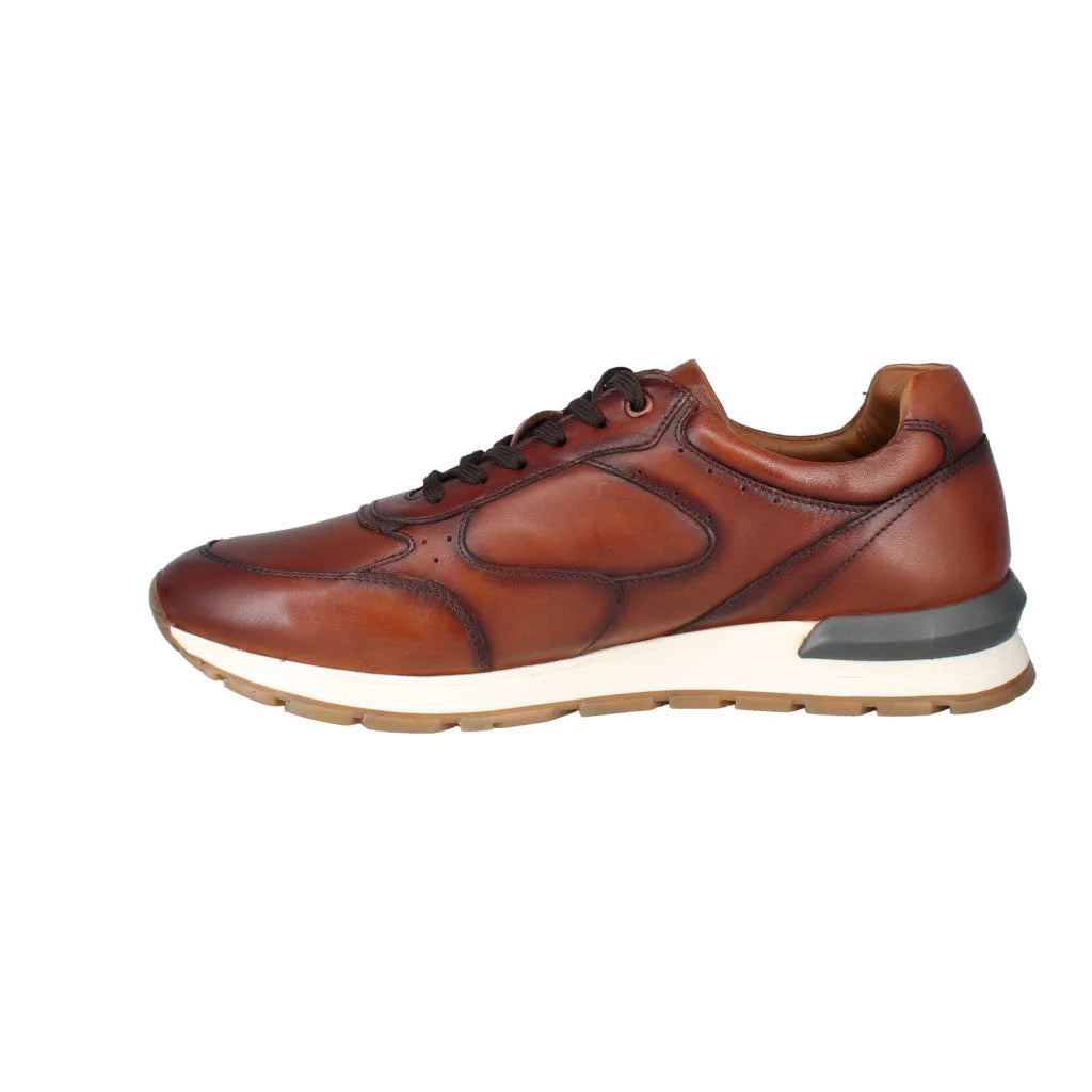 Josef Seibel Men's Carry 01 Leather Casual Sneaker Shoes Cognac Brown