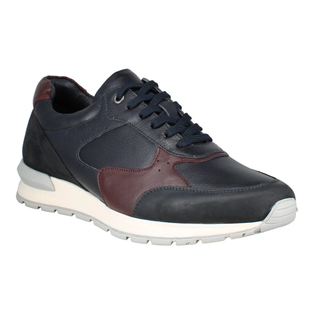 Josef Seibel Men's Carry 01 Leather Casual Sneaker Shoes Blue
