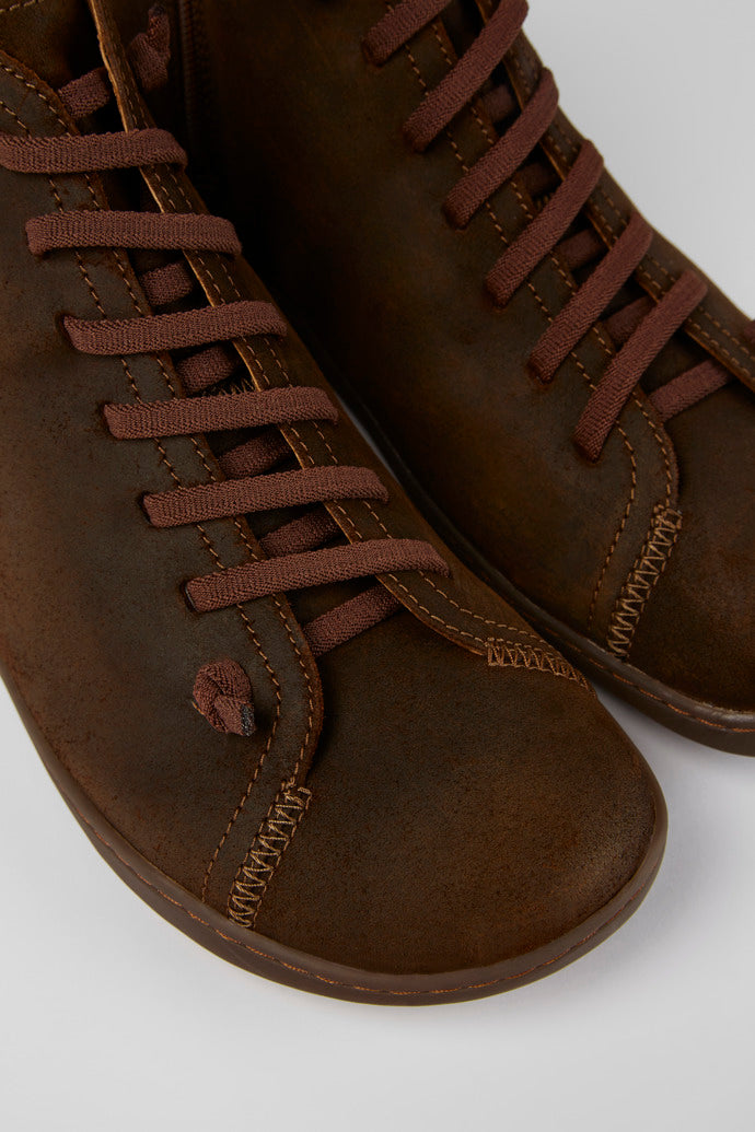 Camper Men's 36411 Peu Nubuck Leather Ankle Boots Cola Brown