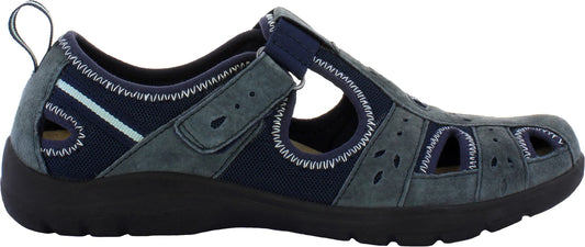 Free Spirit Women's 40501 Cleveland Suede Leather Sandals Navy Blue
