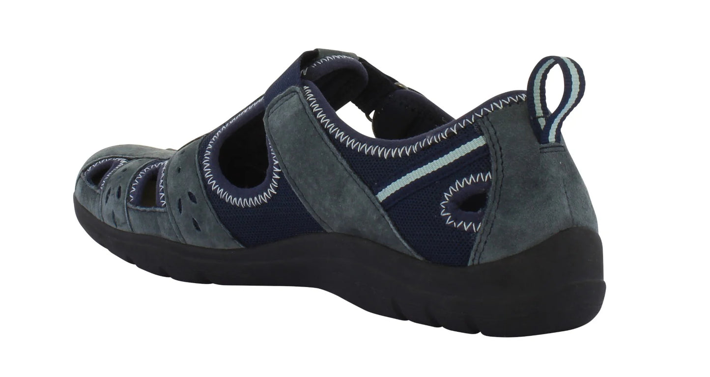 Free Spirit Women's 40501 Cleveland Suede Leather Sandals Navy Blue
