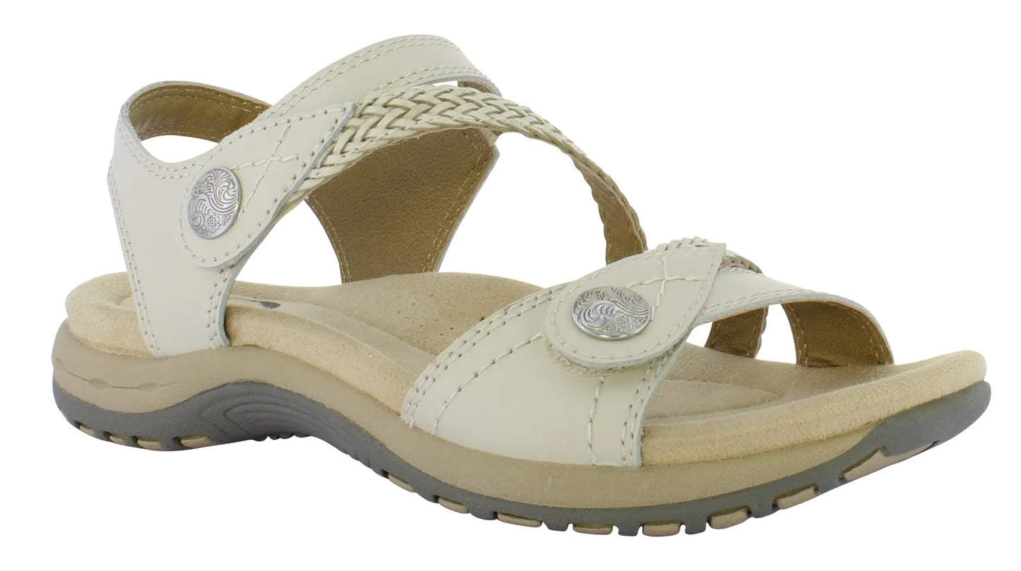 Free Spirit Women's 40560 Malibu Leather Sandals Sand White