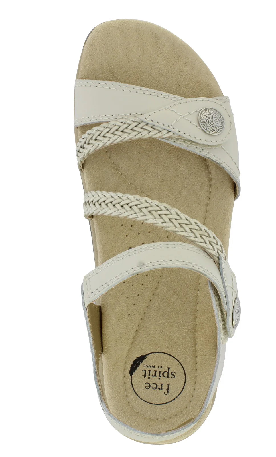 Free Spirit Women's 40560 Malibu Leather Sandals Sand White